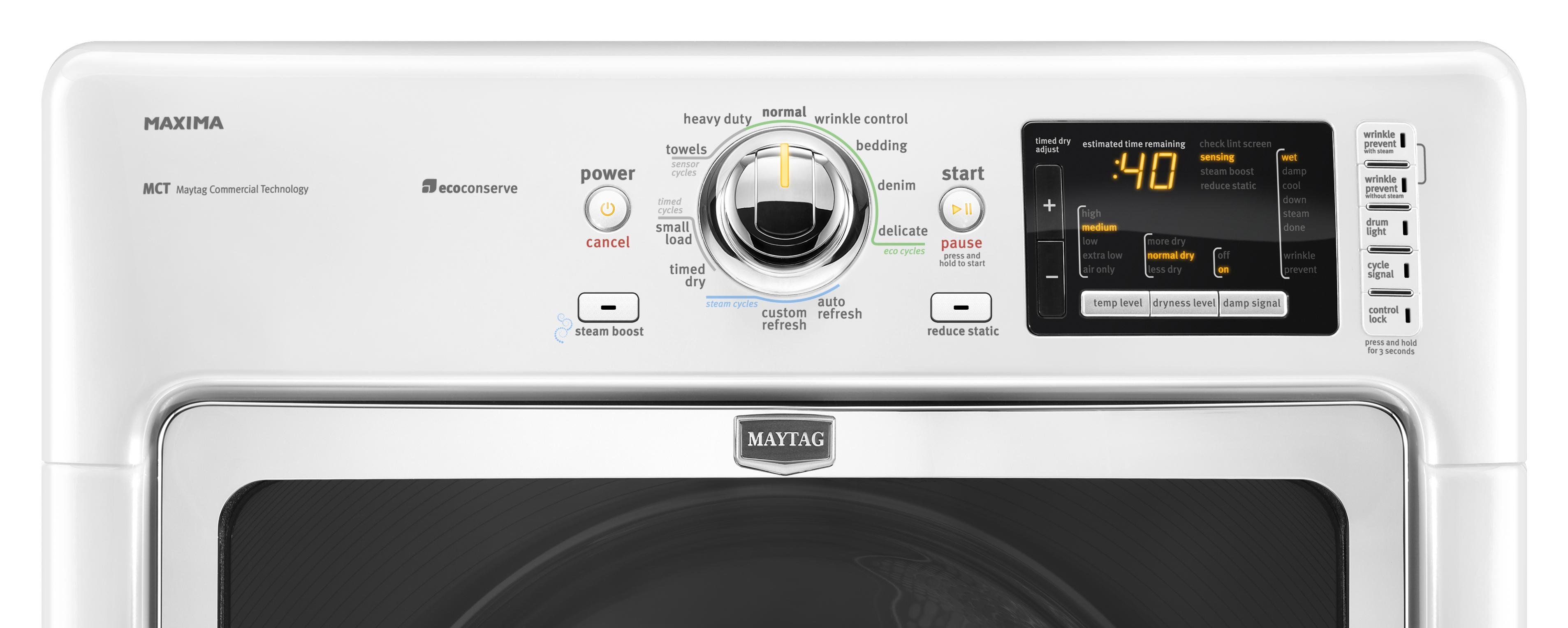 Maytag MGD7000XW 7.4 Cu. Ft. Maxima® HighEfficiency Gas Steam Dryer